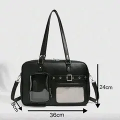 SHEIN　y2k スクバ　痛バッグ　痛バック　痛バ　黒　ブラック　大容量