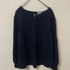 GLACIER ✨カットソー【M】クルーネック　長袖　上品 　ブラック