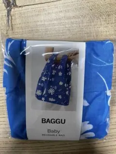 新品★バグー　BAGGU baby エコバッグ　 サンプリントフラワー　ブルーのサムネイル