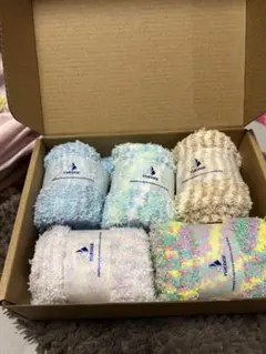 5足組　もこもこ靴下ルームソックス パイル 厚手 あったか かわいい