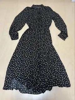 LOWRYSFARM 花柄ワンピース ブラック M