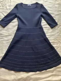 オースチンリード３点ダークグレー ニットワンピース＆ジャケット キュロット