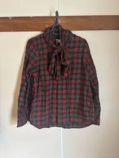 BEAMS BOY 赤黒チェック 長袖シャツ
