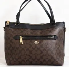 COACH シグネチャー トートバッグ ブラウン ブラック