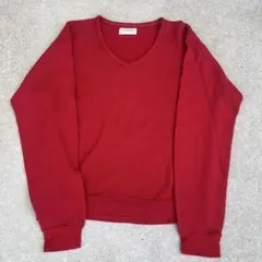 90sカシミアVネックニット 赤