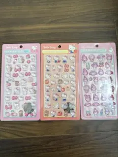 ハローキティ・マイメロディ ボンボンドロップ風シール 3シートセット