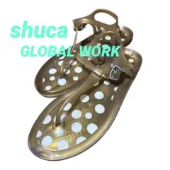 shuca GLOBAL WORK トングサンダル ゴールド ドットのサムネイル