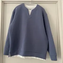 GLOBAL WORK Light Cushion M ブルー トレーナー