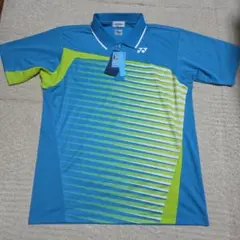 【タグ付】YONEX　ゲームポロシャツ　メンズOサイズ　ブルー系　日本製のサムネイル
