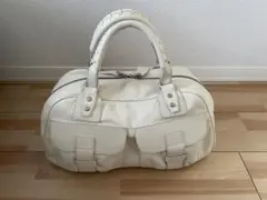 極美品　デプレ　ホワイトレザー ハンドバッグ フラップ式 極美品 デプレ ホワイトレザー ハンドバッグ フラップ式