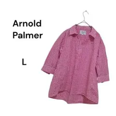 アーノルドパーマー Arnold Palmer チェック柄 PINK 白 L 3