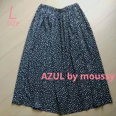 AZUL by moussy　シフォンロングスカート　L　裏地付き　スリット入り