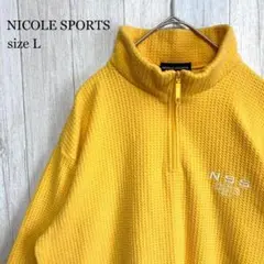 【NICOLE】ニコルスポーツ スウェット 刺繍ロゴ ハーフジップ Lサイズ