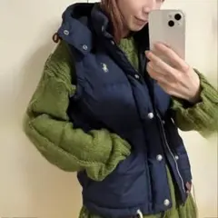【試着のみ】ポロラルフローレン ダウンベスト 大人気 ネイビー フード付き S