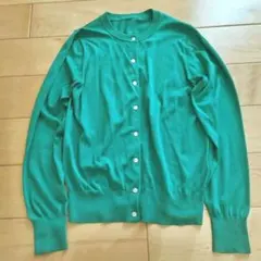 カーディガン　レディース　日焼け防止　グリーン系　緑　ブルーグリーン　S