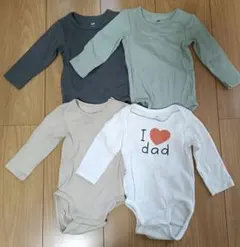 H&M 長袖ボディスーツ 4枚セット 60cm