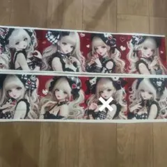 ハートアクセとギンガムチェックレディ7パネル