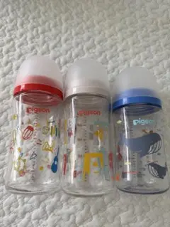 母乳実感　哺乳瓶　ガラス　プラスチック　240ml ピジョン　3本セット