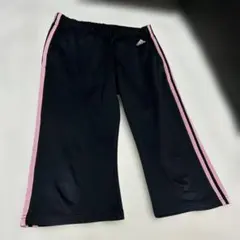 adidas アディダス ジャージパンツ Lクロップドパンツ黒 ピンク