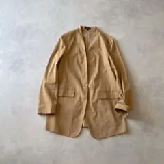 セオリー 大きいサイズ リネンレーヨン ストレッチノーカラージャケットロング丈のサムネイル