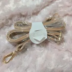 ベージュ 合成皮革 ストラップ ゴールド金具