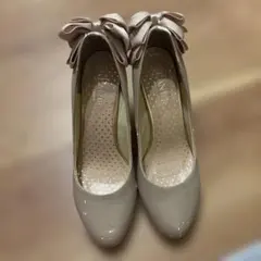 PANIER パンプス ベージュ リボン 36