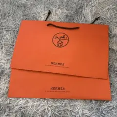 HERMES ショップ袋 ショッパー 2枚セット 横長のサムネイル