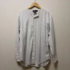 ラルフローレン ノーカラー ストライプシャツ オーバーサイズ REGENT