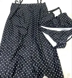 水玉模様 ビキニとカバーアップセット