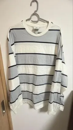 H&M オーバーサイズ ストライプ カットソー L