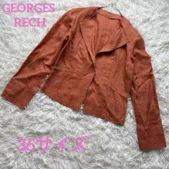美品♡ GEORGES RECH オレンジ　麻　ノーカラージャケット　36サイズ