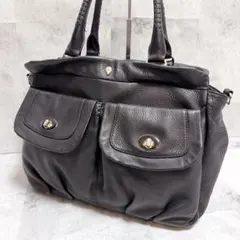 【美品】HELEN KAMINSKI トートバッグ 本革 ブラック ターンロックのサムネイル