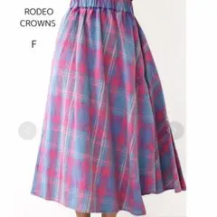 RODEO CROWNS スプリングヴィンテージチェックスカート ピンク F