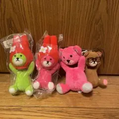 コントロールベア4体　ぬいぐるみ　ストラップ