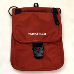 【mont-bell 】アウトドア斜め掛けポーチ　 レッド