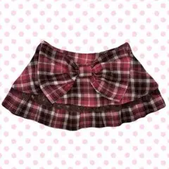 00s激希少 LIZLISA デカりぼんチェックフリルミニスカ 姫ギャルレース