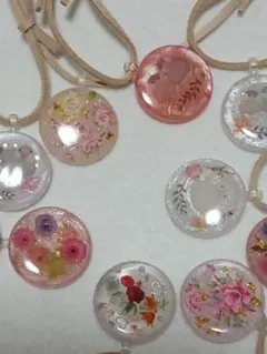 トリミングチョーカー花柄レジンチャーム 10本セット495