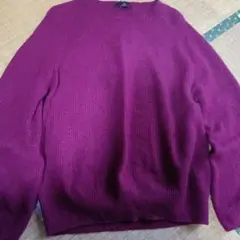 パープル ニット 長袖セーター