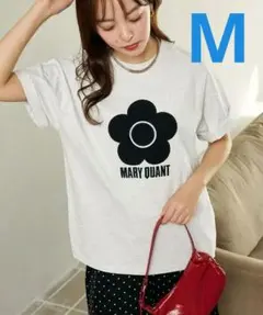 MARY QUANT 異素材デイジーアートTシャツ（M）アッシュグレーのサムネイル