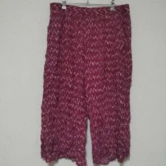 GAP バーガンディ ガウチョパンツ 【L】ウエストゴム 総柄