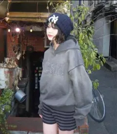 shesame シーセム　グレーパーカー　パーカー フード　csm グレー　黒