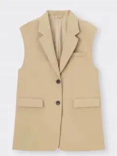 ベージュ ノースリーブジャケット