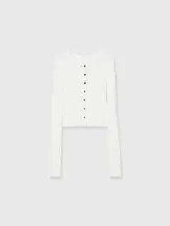 anuansリュクスビスコースリブニットカーディガン white サイズ2
