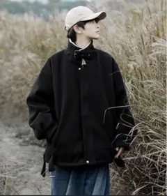 ビッグシルエット 裏ボア バルーンスリーブ コート ジャケット