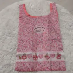 クリームマロンエコバッグ ピンク 花柄