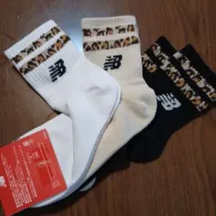 New Balanceソックス 3足 23-25cm新品ヒョウ柄ニューバランス