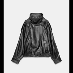 ZARA フェイクレザー ジャケット XL ブラック