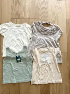 100 くすみカラー　3点未使用　女の子トップス　半袖　子ども服carinco
