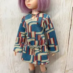 Rucco スクエア柄ラメニットワンピースとブーツ 初代リカちゃんなど