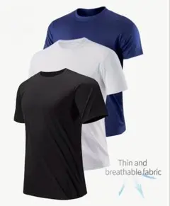 メンズ 半袖Tシャツ メッシュ 吸汗速乾 通気性 スポーツ 3枚セット